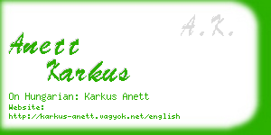 anett karkus business card